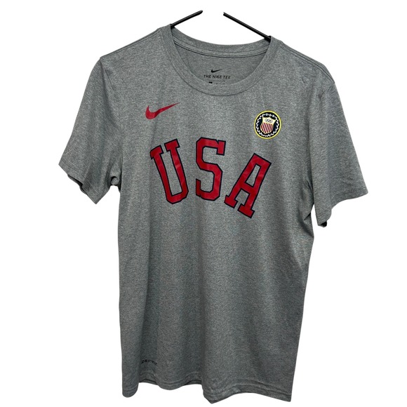 Nike USA Olympics Gray Dri-Fit T-Shirt Athletic Sporty Y2K Streetwear M - Picture 1 of 4